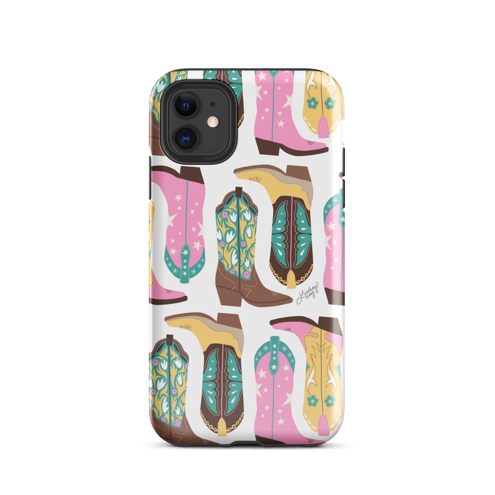 Western Cowgirl Boots (Pink/Turquoise/Yellow) - Tough Case for iPhone®